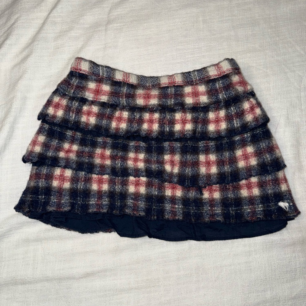 Vintage Abercrombie & Fitch Wool Plaid Mini Micro Skirt Y2K